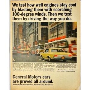 General Motors "Cars are Proved All Around" Vintage Print Ad 1965